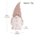 Handmade Christmas gnome plush with knitted hat and sequin details, 11.8 inch tall - With Lights / Light Up Male Rudolph with Khaki Hat and Cane