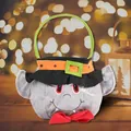 Χαριτωμένη λούτρινη τσάντα για γλυκά Halloween βρυκόλακας με κόκκινο φιόγκο - Στυλ Στρογγυλός Βρικόλακας Με Καπέλο