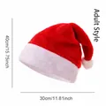 Classic red plush adult Santa hat with 40cm x 30cm dimensions for Christmas party - Short Plush (Adult) / Single OPP Bag / Red