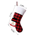 Calcetín de Navidad de felpa a cuadros rojos y negros con muñeco de nieve y medidas - Estilo Muñeco de Nieve (SDW082)