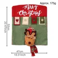 Weihnachtliche Stuhlhousse mit Rentier-Puppe aus Filz, Größe 52x47cm, rot und grün - Frohe Weihnachten Brief Rentier Stuhlhusse