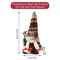 Handmade Christmas gnome plush with knitted hat and white braids, 10.23 inches tall variant - Xmas Knit Hat Gnome With Pine Branch Girl