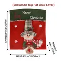 Weihnachtsstuhlbezug mit Schneemann, hohem Hut und Schal, Maße 53x47x4cm - Hoher Hut Schneemann Stuhlhusse