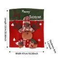Weihnachts-Stuhlbezug mit Rentier 3D-Plüschpuppe und Größenangaben in Rot - Hoher Hut Rentier Stuhlhusse