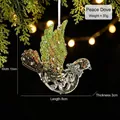 Adorno navideño de paloma verde con purpurina para decoración de árboles festivos - Paloma Verde Claro