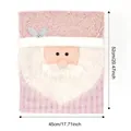 Rosa Weihnachtsmann Pailletten Stuhlbezug Maße 45x52cm für festliche Esszimmerdekoration - Rosa Weihnachtsmann Stuhlhusse