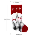 Large Christmas gnome gift stocking featuring plaid pattern and size annotations in cm - Rudolph Gnome Female / Red