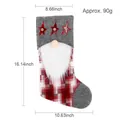 Red and white plaid Christmas gnome stocking for candy gifts, 16.14 inches tall - Rudolph Gnome Male / Gray