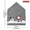 Graue Weihnachts-Stuhlhussen mit Weihnachtsmann- und Schneemann-Motiv, 60x49 cm - Grauer Punkt-Stil