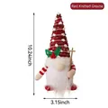 Red knitted Christmas gnome doll ornament with white beard, measuring 26cm x 8cm SKU - With Lights / Lighted Dotted Red Knitted Hat Gnome