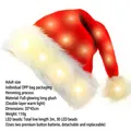 Cappello di Natale luminoso per adulti con luci LED calde e morbido tessuto peluche - Stile Adulto (Luce LED Calda) / Rosso / 35*45cm
