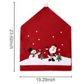 Rote Weihnachts-Stuhlhussen mit Weihnachtsmann und Schneemann 60x49cm - Punktierte Ausführung