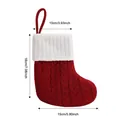 Red and white knitted Christmas stocking decoration with clear dimension markings - Blank Style