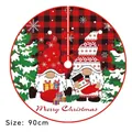 Gonna per albero di Natale da 90cm con motivo a scacchi rosso e nero e decoro gnomi - Due Regali Rudolph / Diametro 90CM