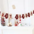 Guirlande de Noël en forme de mitaines avec texte Merry Christmas en toile - Style Gant