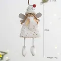 Adorable white Christmas angel hanging ornament featuring silver wings and gold dots - Dangle Legs Angel / White