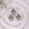 Lot de 3 ornements de Noël en forme de gland en feutre avec calottes scintillantes - En forme de gland / 1 Pièce / Gland à Paillettes Café