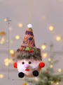 Kerstman pluche pop hangend ornament met 23cm hoogte en 14cm breedte specificatie - Ei Kerstman / koffiekleur