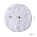 Toile d'araignée en peluche blanche avec deux araignées noires, décoration Halloween - Ensemble Coton Araignée (Blanc) / 50cm de Diamètre (Comprend 2 Petites Araignées)