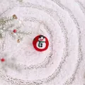 Boule de Noël artisanale en feutre rouge avec motif bonhomme de neige et attache - Sphère / 1 Pièce / Bonhomme de Neige 3D