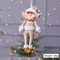 Ornement lutin de Noël en peluche avec accents dorés et pull en tricot - Style Homme / Or
