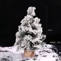 Künstlicher Mini-Weihnachtsbaum mit Schneebedeckung und Holzsockel, 30 cm Höhe für Tischdeko - Schneebeflockter Baum / 30cm