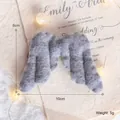 Handgefertigte graue Filz-Engelsflügel für Weihnachtsbaumschmuck und Bastelbedarf - Kleine Engelsflügel / 1 Stück/Packung / Grau