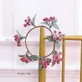 Weihnachtskranz mit gefrosteten roten Beeren, 28 cm dekorative Wintergirlande - Beeren-Grünblatt-Kranz / Klein (28cm)