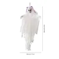 Hängende Halloween Skelett Deko mit weißem Schleier, 90 cm Höhe für Party - Skelett-Braut