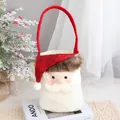 Bolsa de regalo de Papá Noel con asa de felpa roja y suave cuerpo de forro polar blanco - Papá Noel de Peluche
