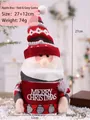 Caja de regalo de manzana de Navidad de Papá Noel en rojo y gris, 27x12cm, peso 74g. - Gnomo Rojo-Gris