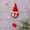 Gnomo de Navidad de peluche rojo hecho a mano con largas piernas colgantes, 19cm - Gnomo Sin Cara - Mujer / Rojo