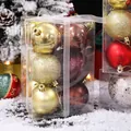 Sortiertes Set gold-braune Weihnachtskugeln in transparenter Box, 17x11cm, 115g - 6cm Set / Goldkaffee