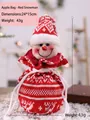 Bolsa de regalo de Navidad de muñeco de nieve rojo tejida para dulces y regalitos - Muñeco de Nieve Rojo
