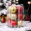 Set aus roten und goldenen Weihnachtskugeln in einer Geschenkbox für Feiertagsdeko - 6cm Set / Gold Rot