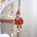 Addobbo natalizio in feltro fatto a mano, Babbo Natale per l'albero, misura 19x8cm - Arancione