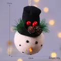 Creative foam Christmas snowman ornament with black top hat and pinecone decor for festive decor - Black Hat Old Man / 15cmx12cm