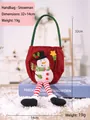 Bolsa de regalo de Navidad con muñeco de nieve rojo y piernas a rayas, 32x14cm, 19g - Muñeco de Nieve con Piernas Colgantes Rojo