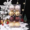 Professionelles Set mit 8 sortierten Weihnachtskugeln in Roségold-, Gold- und Brauntönen. - 8cm Set / Goldkaffee
