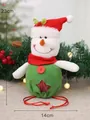 Bolsa de regalo decorativa de muñeco de nieve de Navidad en felpa, 23cm x 14cm - Bolsa de Manzana Muñeco de Nieve