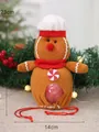Bolsa de regalo de Navidad de hombre de jengibre con ventana transparente - Bolsa de Manzana Hombre de Jengibre