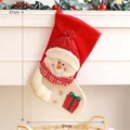 Rood-witte gebreide kerstsok met 3D-sneeuwpop, 47x31cm decoratieve kerstkous. - 47x31cm / Gebreide Sneeuwpop Buidel
