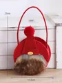 Bolsa de regalo de fieltro de gnomo de Navidad con barba, 11,5 cm x 23 cm para niños - Gnomo de sombrero rojo