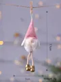 Niedliches rosa Plüsch-Weihnachtszwerg-Hängedekoration für die Feiertage 17x7cm Größe - Kleiner Rosa Langbein-Wichtel