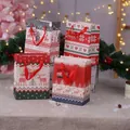 Juego de 4 bolsas de regalo navideñas de papel con motivos de renos 18x23x10cm - Estilo A (Tamaño Pequeño) / Juego de 4