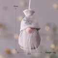 Süßer lila-weißer Weihnachtsgnom-Anhänger mit silberner Schneeflocken-Strickmütze - Weiße Mütze Wichtel