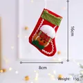 Pequeño adorno de calcetín navideño rojo con peluche de hombre de jengibre y talla - Mini Calcetín de Jengibre (Hombre)