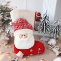 Grote 3D Kerstman gebreide kerstsok cadeautas voor feestelijke decoratie - Gebreide Kerstman