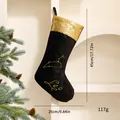 Leo Sternzeichen Weihnachtsstrumpf in Schwarz und Gold mit Pailletten und Maßen - Sternzeichen Weihnachtssocke / Löwe
