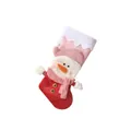 Grote rode kerstkous geschenkzak met 3D pluche sneeuwpopversiering en roze accenten - Roze Sneeuwpop met Lange Neus